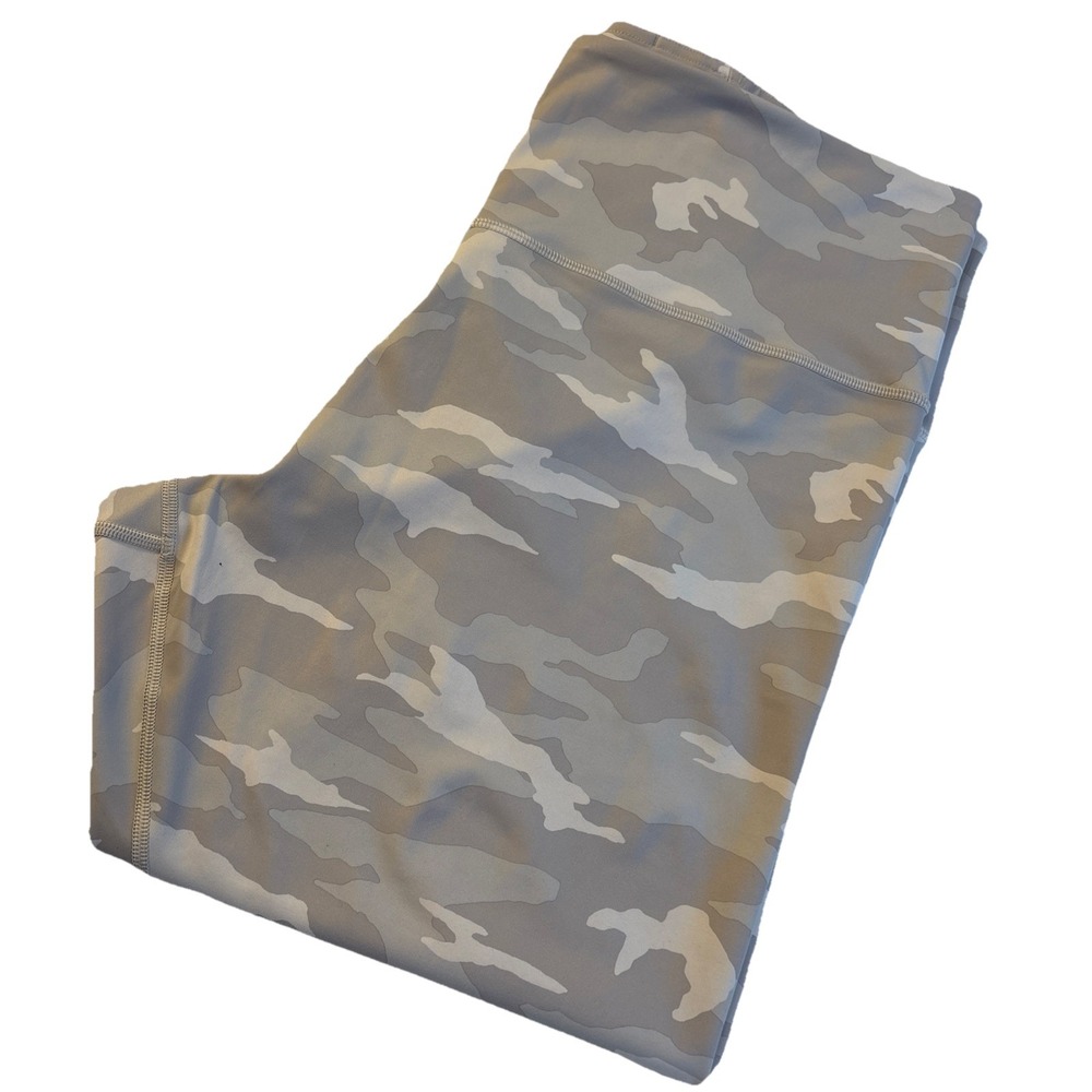 NEW $89 ATHLETA Elation Camo 7/8 Tight Women's 2XL Taupe Gray White